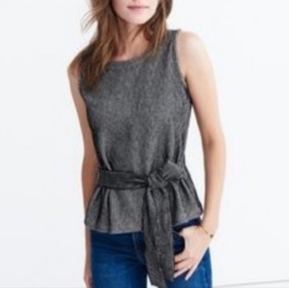 Madewell French Ribbed Tanktop with Ties Attached at the Waist